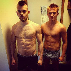 Bjarki (right) with team mate Hrolfur looking lean for his upcoming fight against Calum Murrie. 