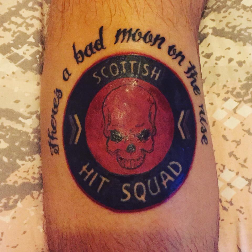 Chris Bungard's Hit Squad tattoo is symbolic of the passion members of the Hit Squad feel for the team